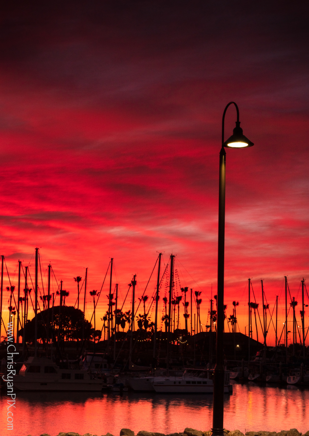 Ventura Harbor and Sail Boats at Sunset