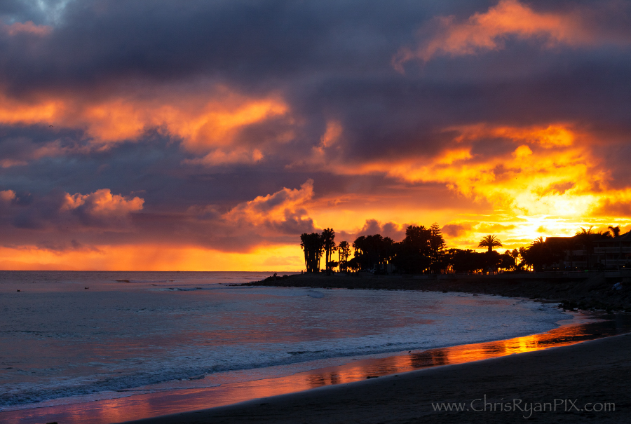 California Gold Sunset at Ventura Beach Surfers Point