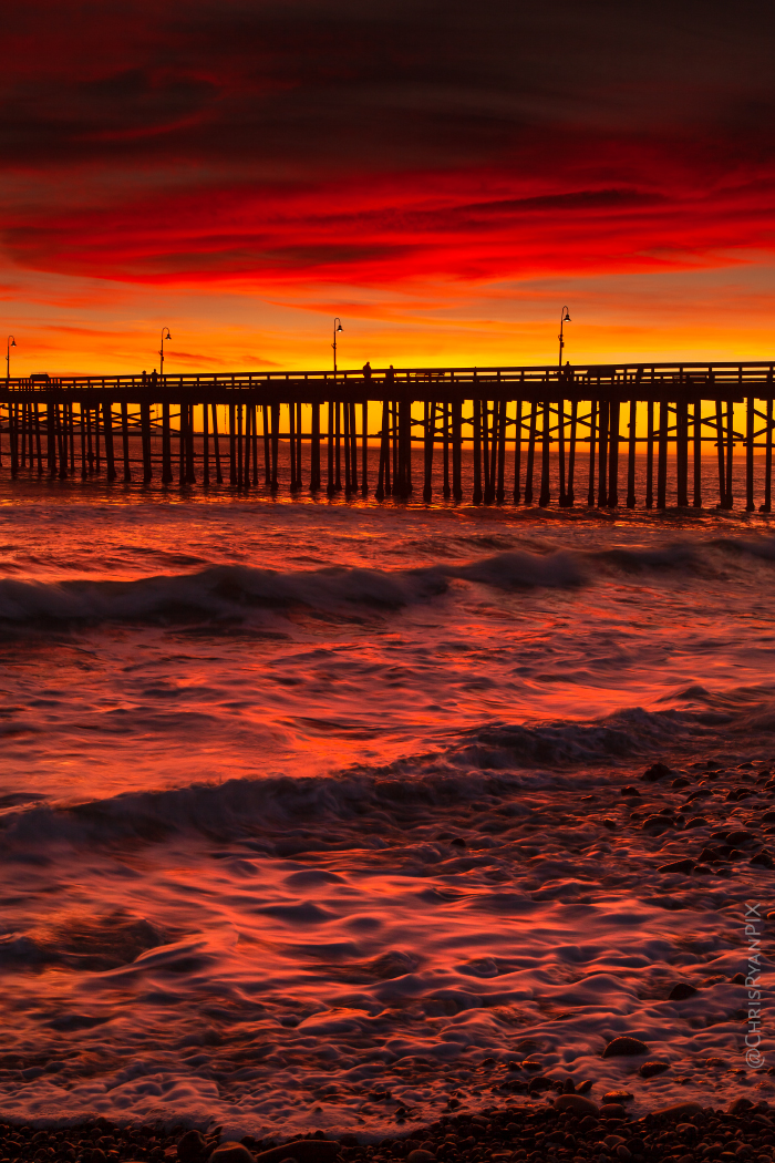 Fire in the Sky over Ventura Pier during Sunset