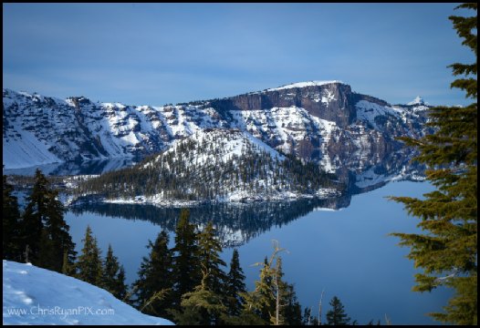 Crater Lake Photo in Winter