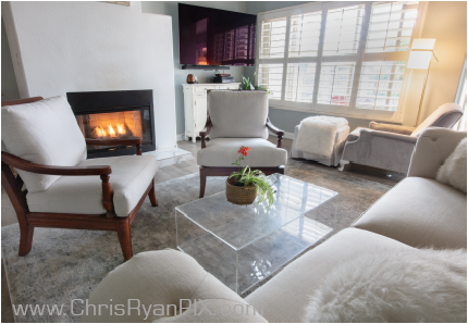 Real Estate Photo of Living Room Interior with Fireplace (ChrisRyanPIX)