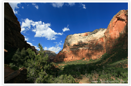 Zion Canyon Scattered Clouds View