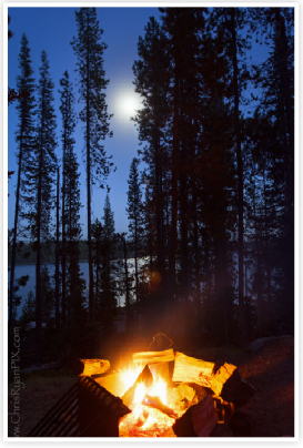 Scenic Oregon Lake Campfire