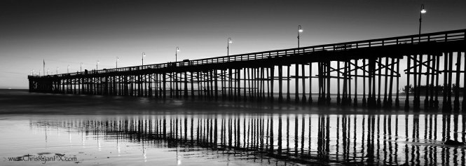 Ventura Pier in Black and White Photograph