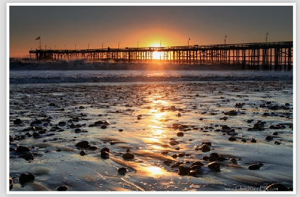 Rocky Shoreline at Ventura Pier during Sunset