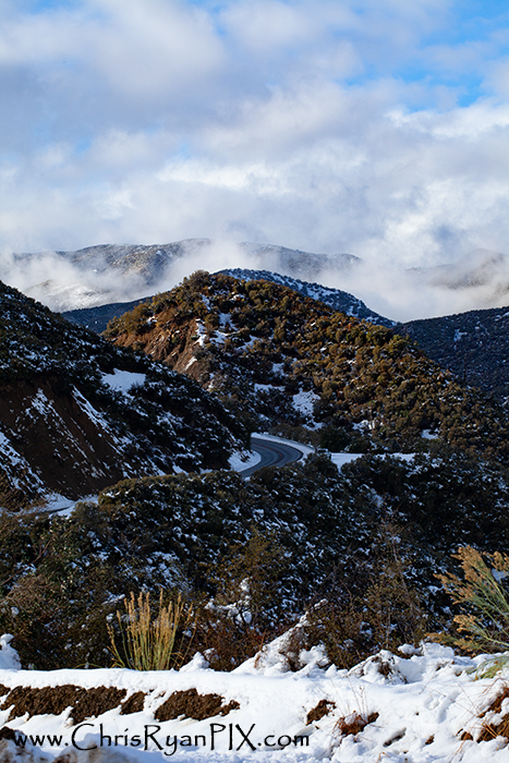 Highway 33 Ojai in Snow