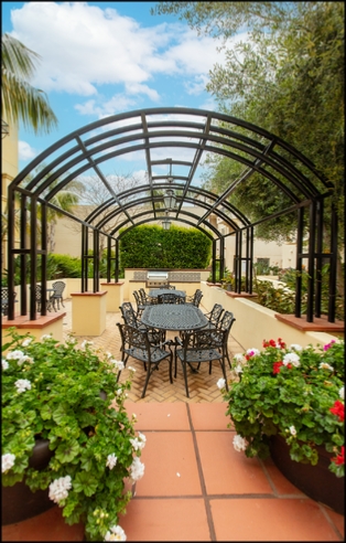 Outdoor Patio Area with Garden and Seating (Real Estate Photography)