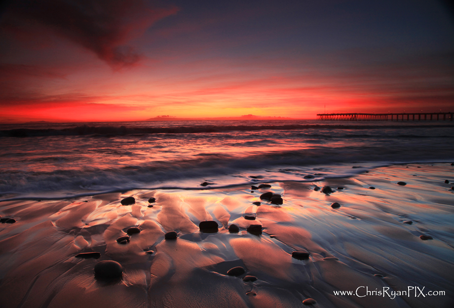 Ventura Beach Shoreline Reflection in Sand