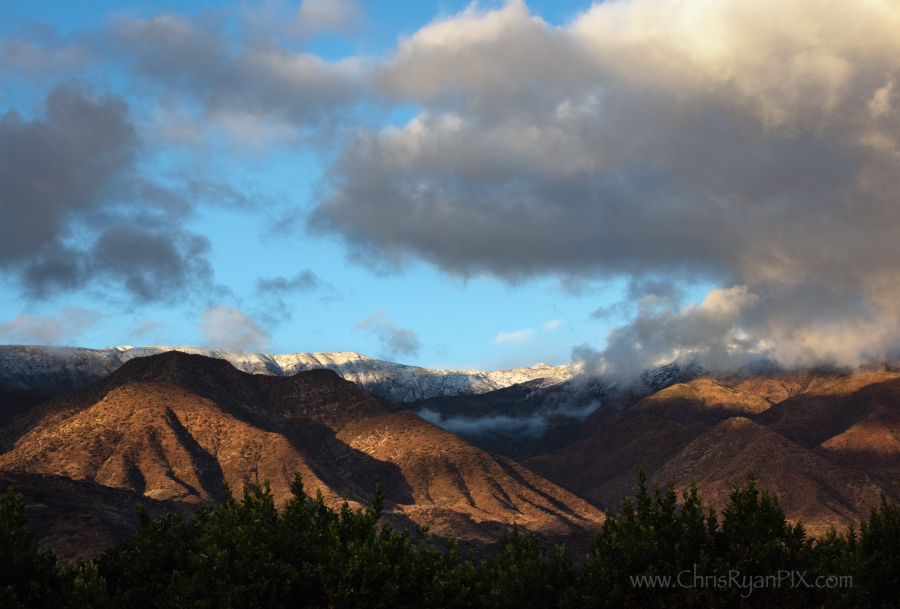 Snow on Topa Topa Mountains in Ojai California