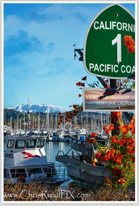 California Coast PCH sign at Ventura Harbor