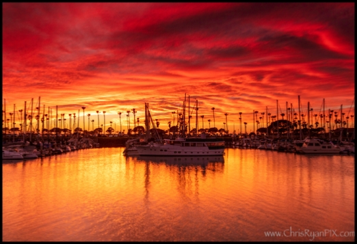 Sunset Fire over the Ventura Harbor