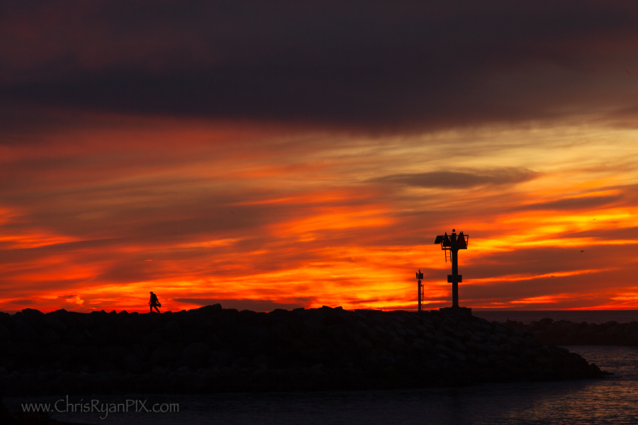 Fisherman at Ventura Harbor during Sunset