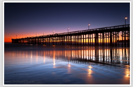 Entire Ventura Pier Reflected in the Shoreline