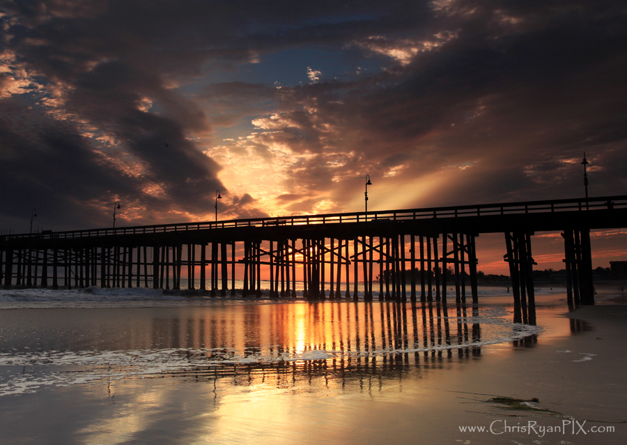 Ventura Pier Dark Reflections at Sunset