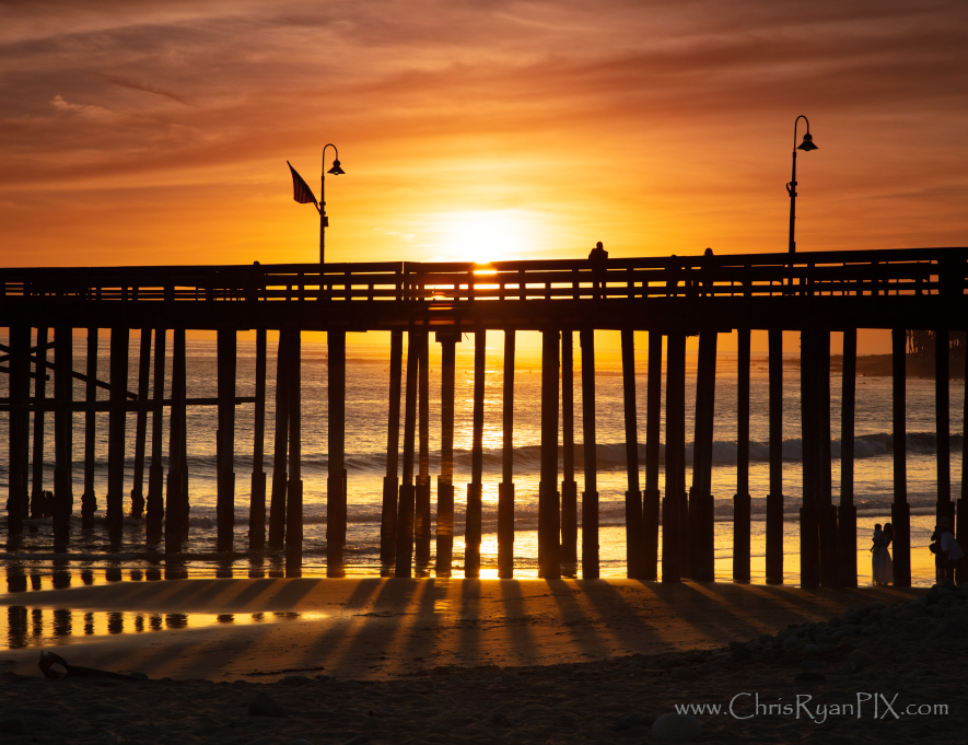 Orange Sunset at the Pier