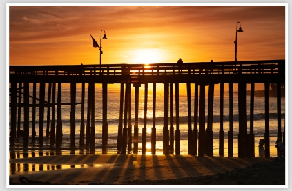 Purple Sunset and Birds at the Ventura Pier