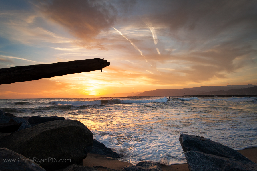 Dueling Surfers (Ventura Beach) during Sunset