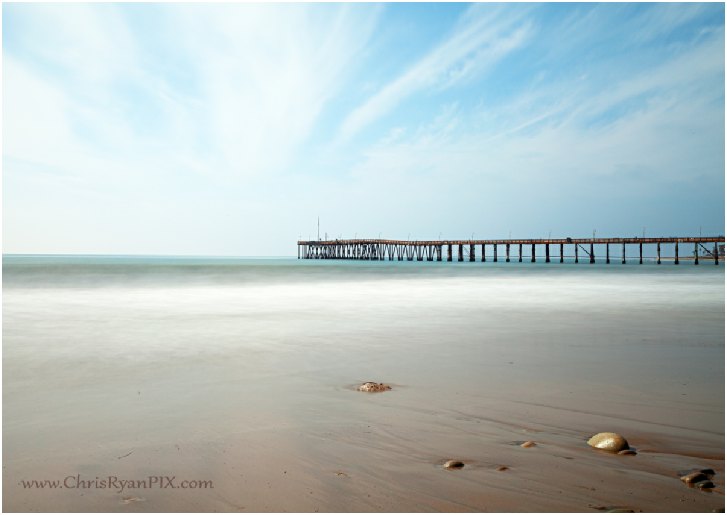 Low tide image of Ventura Pier and shoreline
