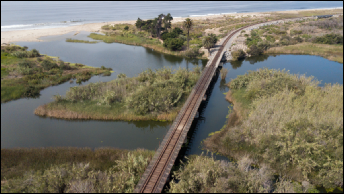 Aerial Photo using drone to inspect watershed