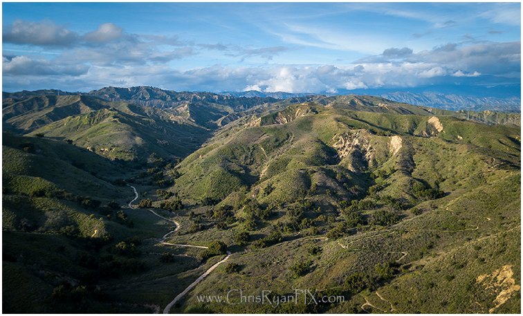Aerial view of Harmon Canyon in the Ventura Hillsides