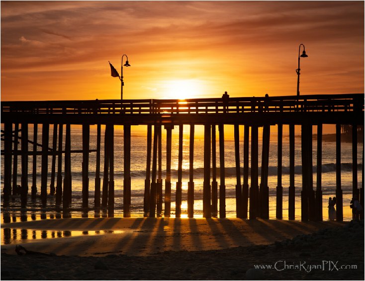 Golden sunset through the Ventura Pier